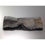 Alpaca Headband / Natural soft felted AlpagAdore fiber / Adjustable length: Shades of gray-black-white