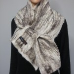 Cache-cou alpaga / foulard feutré en alpaga naturel : nuances de gris-noir-blanc