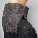  Cache-cou alpaga FALA / foulard feutré en alpaga naturel : couleur noir gris charbon 