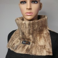  Cache-cou alpaga FALA / foulard feutré en alpaga naturel : couleur fauve brun