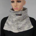  Cache-cou alpaga FALA / foulard feutré en alpaga naturel : couleur gris argent