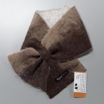 Cache-cou alpaga / foulard simple : feutré en alpaga naturel : couleur fauve Nicandro marbré brun roux caramel chocolat