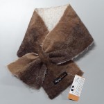Cache-cou alpaga / foulard simple : feutré en alpaga naturel : couleur fauve Nicandro marbré brun roux caramel chocolat