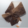 Cache-cou alpaga / foulard simple : feutré en alpaga naturel : nuances de brun roux caramel chocolat