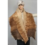 Grand foulard / châle pour femmes - 100% alpaga naturel - blond- roux - brun