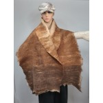 Grand foulard / châle pour femmes - 100% alpaga naturel - blond- roux - brun