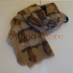 Châle / foulard - 100% alpaga naturel - feutré - réversible