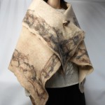 Châle / foulard - bordure marbré- 100% alpaga naturel
