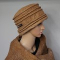 Tuque alpaga / chapeau feutré à plis : 100% alpaga naturel : tuque pour femme