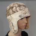 Tuque alpaga / chapeau feutré style chullo avec oreilles : 100% alpaga naturel