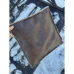 Coussin de banc en alpaga feutré naturel rembourré avec revers faux cuir : extérieur ou intérieur : fait au Québec