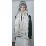 Grand foulard feutré 100% alpaga naturel : gris argent et charcoal : foulard pour femme ou homme