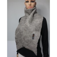 Foulard alpaga feutré 100% naturel : couleur gris : foulard pour femme ou homme