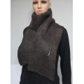 Foulard alpaga feutré 100% naturel : couleur gris noir : foulard pour femme ou homme