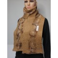 Foulard alpaga feutré 100% naturel : couleur fauve et brun : foulard pour femme ou homme