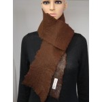 Foulard alpaga feutré 100% naturel : couleur brun foncé Dragon : foulard pour femme ou homme