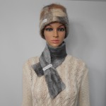 Foulard feutré 100% alpaga naturel : couleur Gunsmoke gris argent marbré : foulard pour femme ou homme