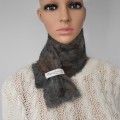 Petit foulard : alpaga naturel et soie : couleur gris Sultan marbré