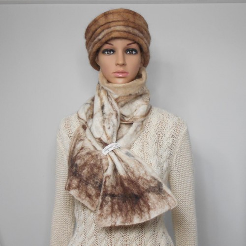 Grand foulard réversible 100% alpaga naturel : foulard pour femme ou homme