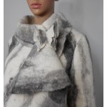 Manteau / veste 100% alpaga naturel - design ligné