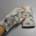 Fingerless gloves - superfne alpaca - hand felted