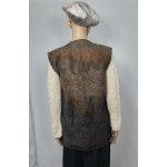 Veste alpaga unisexe sans manches - col rond - 100% alpaga naturel - tons noir brun gris argent 