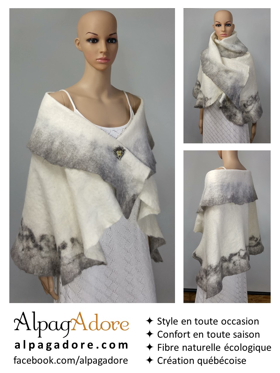 lightweight alpaca and silk shawl